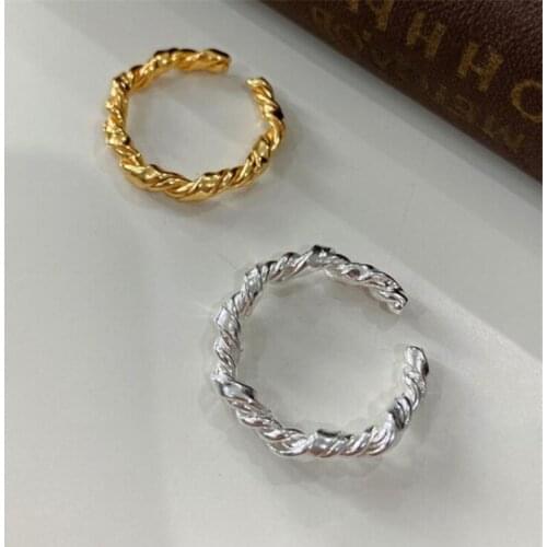 European Style Simple Twist Winding 925 Sterling Silver Jewelry Fashion Ins Trend Popular Exquisite Opening Rings R167
