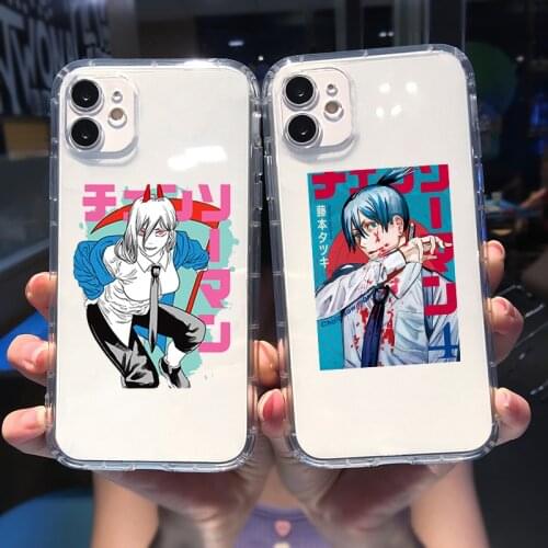 Cartoon Anime Chainsaw Man Clear Phone Case For iPhone 11 12 Pro MAX XR XS SE2020 X 7 8 6s Plus Shockproof Soft TPU Cover Fundas