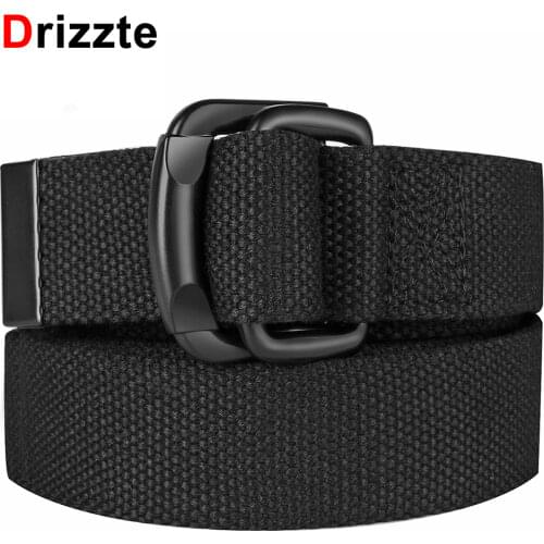 Mens Boys Belt 100 To 110cm Black Double D Ring for Waist Size 27-67 Big and Tall