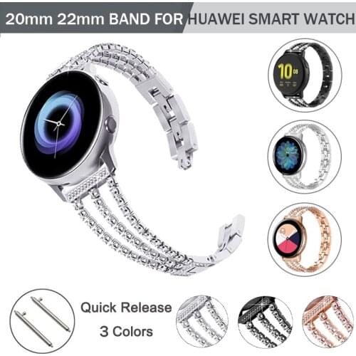 Diamond Stainless Steel Strap for Huawei Watch GT2 Pro Smart Band for GT 46mm Huawei GT 2 42mm 46mm Bracelet Watchband 20/22mm