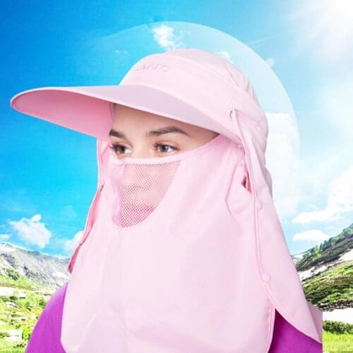 Women Fishing Hat Detachable Non-stuffy Outdoor Supplies UV Sun Protection Fishing Wide Brim Hat Fishing Cycling Apparel