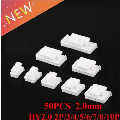 50PCS/SET HY2.0mm Pitch Connector Plug Terminal Housing 2P /3/4/5/6/7/8P With Buckle and Lock Connector