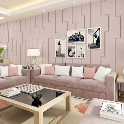 Sound insulation and noise reduction Suede velvet TV background Light luxury 3D thickening modern minimalist non-woven wallpaper