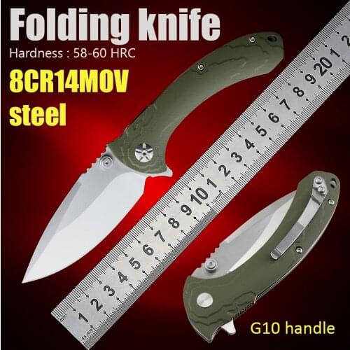 Folding G10 handle pocket knife ball bearing hunt knife outdoor survival EDC tools