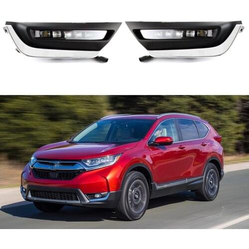LED DRL Daytime Running Light Front Bumper Fog Lamp W/ Turn Signal For Honda CR-V 2017-2019