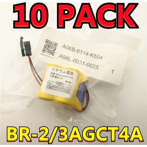 10 PACK Original NEW BR-2/3AGCT4A 6V PLC Battery With Black Belt Hook Plug