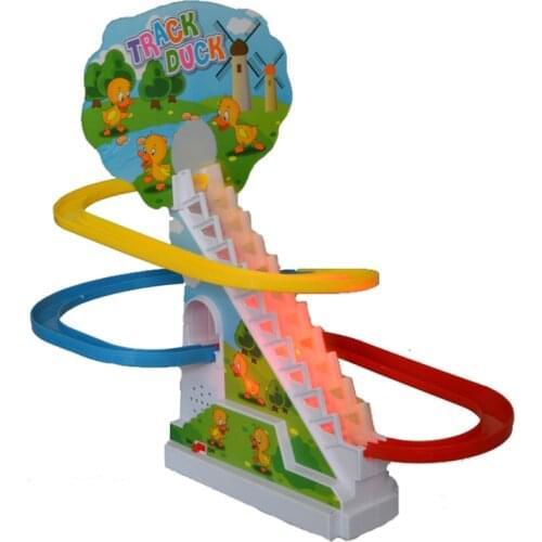 New Action Figure Climb Stairs Electric Slide Track Toy Rotating slide Toys Set Multilayer Track Electric Slot Car juguetes