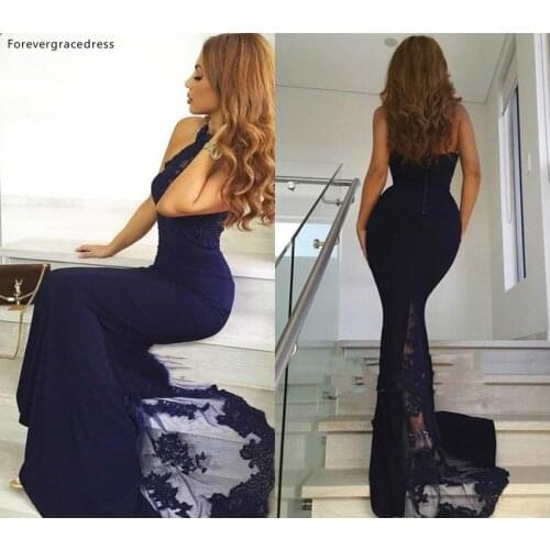 Navy Blue Evening Dresses 2019 New Arrival Red Carpet Formal Holiday Wear Celebrity Party Gowns Plus Size Custom Made