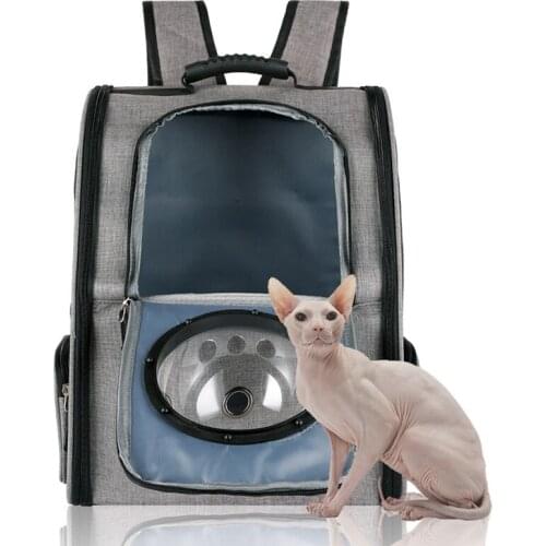 Big Space Puppy Pet Backpack Porous Breathable Wear-resisting Portable Outside Cat Bag Adjustable Safety Buckle Cat Capsule Bag