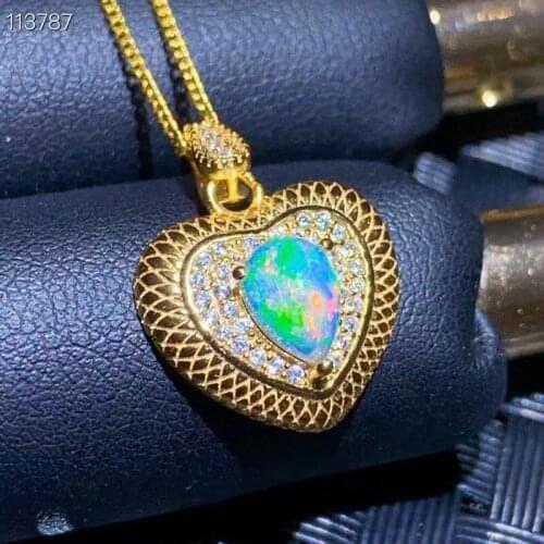 High Quality 100% Real 925 Sterling Silver Natural Rainbow Opal Stone Jewelry Pendant Necklace/natural Opal Pendant