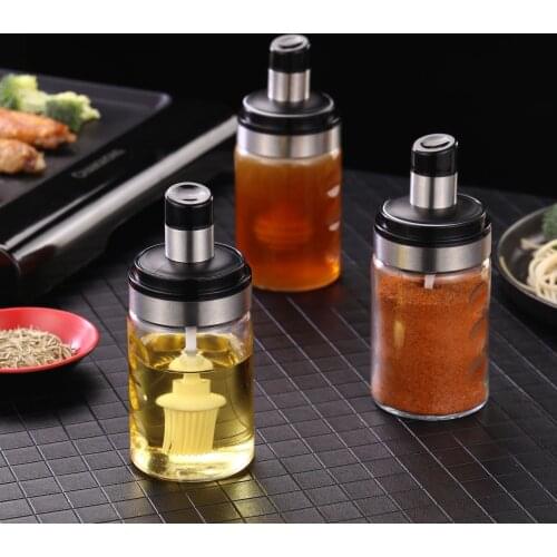 1PC Oil Honey Dispenser Glass Olive Bottle Pot Leakproof Sauce Vinegar Tank BBQ Oil Brushes Kitchen Cooking Tools