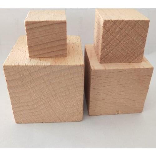10 pcs Solid Wood Cube Wooden Square Blocks Kids Early Educational Toys Assemblage Block Embellishment For DIY Woodwork Craft