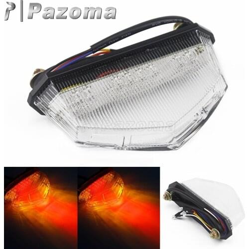 12V Clear Lens Motorcycle Rear Light LED Brake Running Lamp Turn Signal Tail Light for Harley Bobber Chopper Cafe Racer Custom