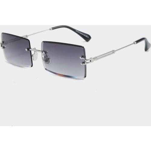 2019 Vintage Square Sunglasses Women Rimless Sun Glasses for Men Outdoor Club Metal Frame Shades Oculos UV400 Goggles 8025DF