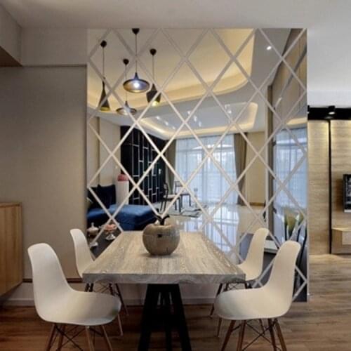 3D Diamond Mirror Wall Sticker Acrylic Three Dimensional Wall Sticker Living Room Decoration Sticker Porch Wall Decoration