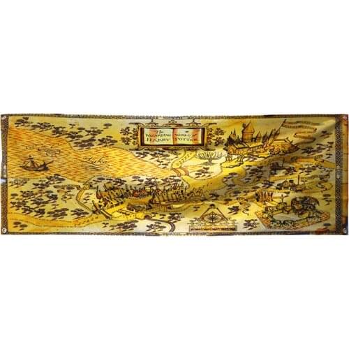 45*145cm Harry Banner Vintage Map Tapestry Potters Decorative Flag Hanging Party Decoration Supplies