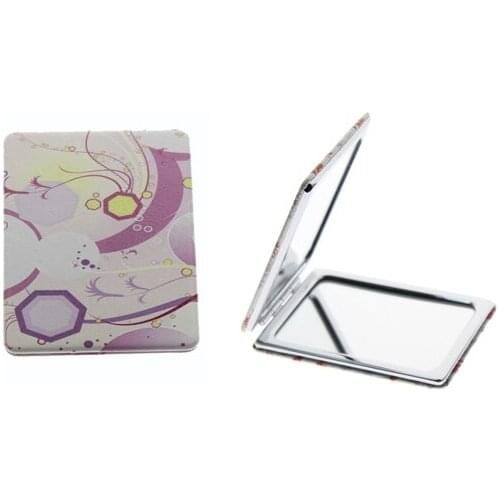 8.5*6cm Rectangle Double Side Beauty Portable Folding Compact Makeup Hand Vanity Cosmetic Pocket Mirror For Women Girl Kid Gift