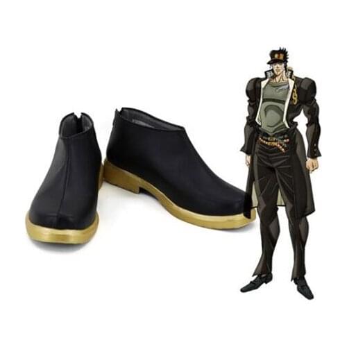 JoJos Bizarre Adventure Jotaro Kujo Cosplay Boots Shoes Black Men Shoes Costume Customized Accessories Halloween Party Shoes