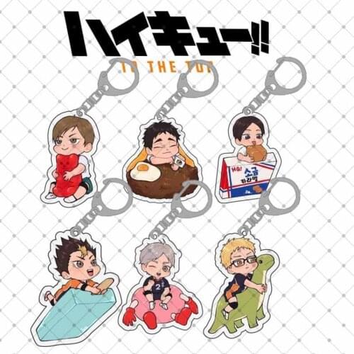 Haikyuu Hinata Kageyama Tsukishima Sugawara Anime Acrylic Figure pendant keychain Keyring Collection Model Toy Cosplay
