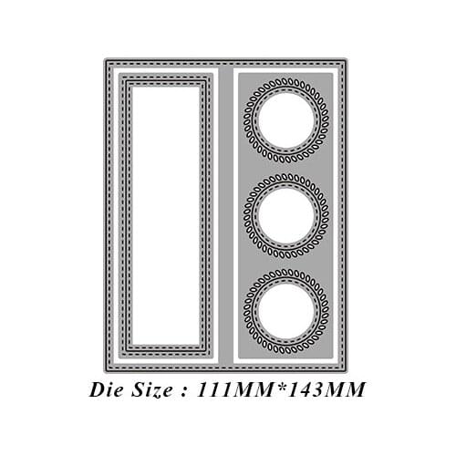 JMCRAFT 2021Rectangle Border And Dot Circle#8 Metal Cutting Dies DIY Scrapbook Handmade Paper Craft Metal Steel Template Dies