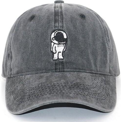 New sports caps 100% cotton washed embroidery astronaut fashion baseball cap men hip hop snapback hat women dad hats distressed