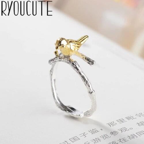 Personality Boho Silver Color Bird Rings for Women Jewelry Retro Big Antique Rings Girls Christmas Gifts Anillos