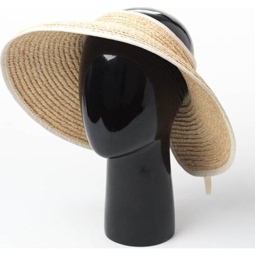 Korean womens hats fashionable hand-knitted foldable for outdoor tourism sunscreen wide brim hat summer beach hats beautiful