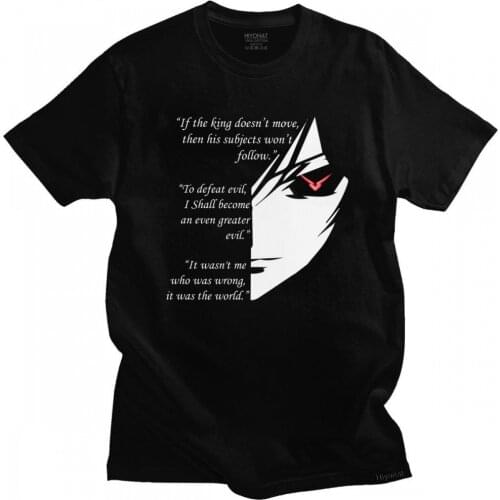 Handsome Mens Cool Code Geass Manga Lelouch Tee Tops Short Sleeves Cotton Tshirt Summer Japanese Adventure Anime T Shirt