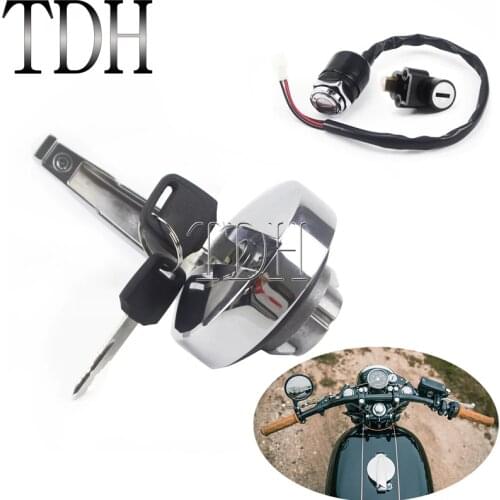 Motorcycle Custom Fuel Tank Cap Vintage Gas Oil Tank Cover Tank Lock 2x Key for Honda CB125 CB 450 650 750 900 1000 GL CM CBX
