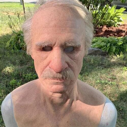 Old Man Latex Masks Horror Grandparents Old People Realistic Full Head Masks Halloween Costume Cosplay Party Props New