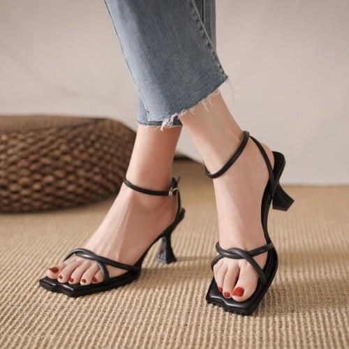 Summer New Fashion Sandals Pure Color Simple Stiletto Womens Shoes Womens Sandals Womens Shoes Womens High Heel Sandals
