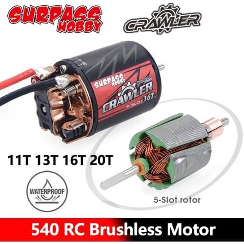 Surpass Hobby Waterproof 5-slot 540 Brushed Motor Crawler system 11T 13T 16T 20T for tamiya Kyosho TRAXXAS WLtoys 1/10 RC Car
