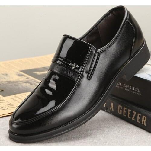Mazefeng Brand Classic Business Mens Dress Shoes Fashion Elegant Formal Wedding Shoes Men Slip on Office Oxford Shoes for Men