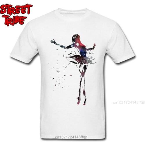 Fashionable T-shirt Men White Tops Dancer Ballet Tees Art Designer Clothing Cotton Fabric T Shirts Crew Neck Tshirt Slim Fit