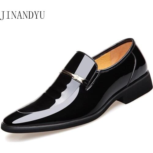 Heels 5cm Mens Patent Leather Shoes Men Black Formal Shoes Men Loafer Flat Wedding Shoe for Men Zapatos Elegantes De Hombre