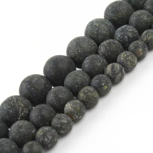 Natural Matte Dark Green Jaspers Stone Beads Round Loose Spacer Beads For Jewelry DIY Making Bracelet 15'' Strands 4 6 8 10 12mm