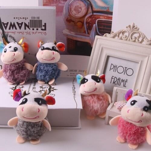 New 10cm plush Multicolored plush Cattle soft Toys cute car Pendant good quality Bag decoration birthday christmas gift for kids