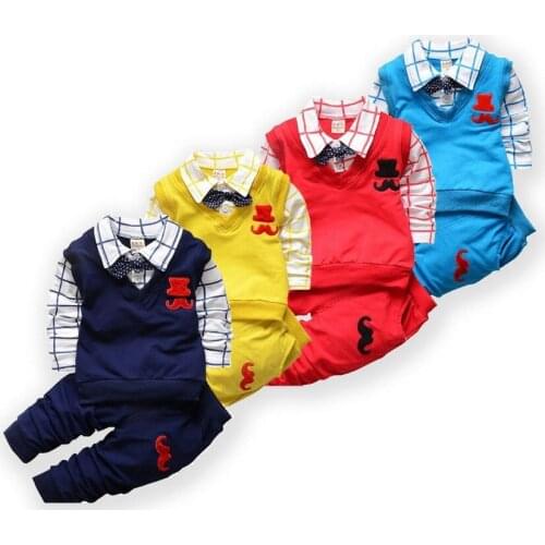 2015 New Spring Autumn Baby Boy Clothing Sets Products Kids Clothes Set Boys High Quality Cotton Long Sleeve t-shirts+pants