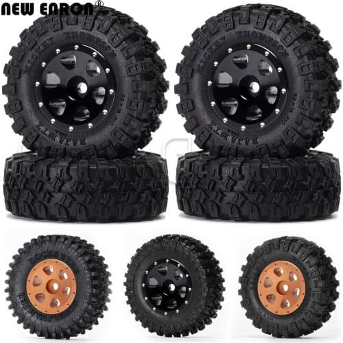 NEW ENRON 1.0" 30mm Metal Beadlock CNC Micro Crawler Wheel Rim & 52mm Tires for RC 1/24 Axial SCX24 90081 AXI00001 mini crawler