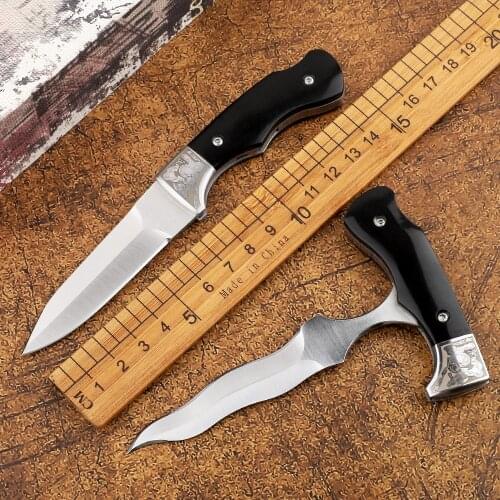 Noire small straight knife hunting knife 440C blade cattle bone handle outdoor tactical defense camping EDC tool knife