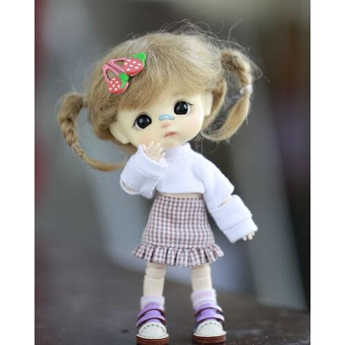 Ob11 doll clothes, long-sleeved waist sweater, ripped jeans or short skirt for GSC, YMY, molly, body9, 1/12bjd baby accessories