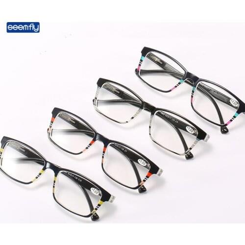 Seemfly Men Women High Definition Reading Glasses Comfortable Hyperopia Eyewear Square Presbyopic Glasses Diopters +1.0 to +3.5