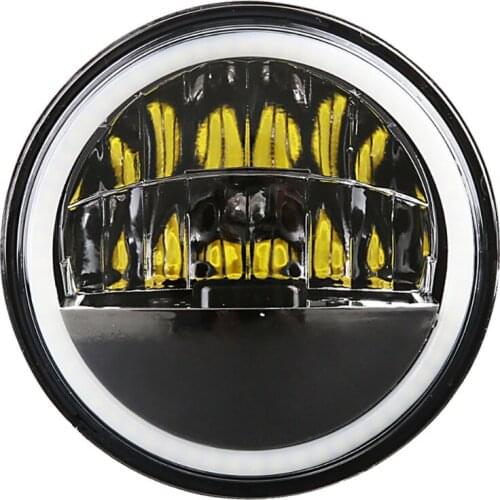 Fog Light 30W 4.5Inch LED with Halo Angel Eye Auxiliary Lights for Road King 2005-2013 Electra Glide Classic FLHTC