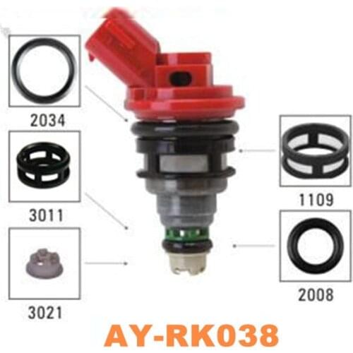40pieces/set auto part fuel injector repair kit for Nissan oem 16600-1P102 rubber o ring filter pintle cap AY-RK038
