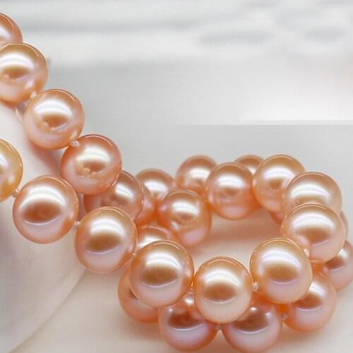 Luxury light pink Jewelry 100% natural freshwater pearl necklace birthday gift 925 silver clasp fine JEWELRY