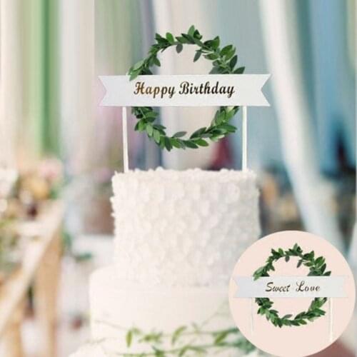 INS Style Cake Topper Happy birthday sweet love Wedding Cake Decorations Birthday Cake Cupcake Topper birthday party supplies