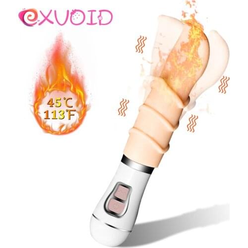 EXVOID Tongue Vibrator Oral Licking Heating Rechargeable Female Masturbator Clitoral G-spot Stimulator Nipple Massager Silicone