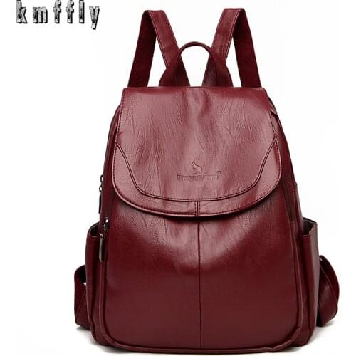 Large Capacity Womens Backpack Casual Back Pack for Women High Quality Leather Backpacks Female School Bags for Teenage Girls