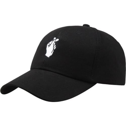 Embroidery Finger Men Women Cotton Baseball Caps Walking Breathable Simple Adjustable Cap Sunscreen Truck Drivers Dad Hats BQ019