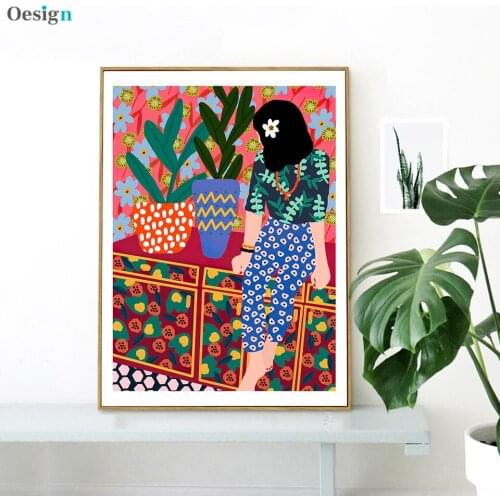 Funny cartoon painting poster Nordic children canvas painting mural picture living room art modern home decoration on the wall